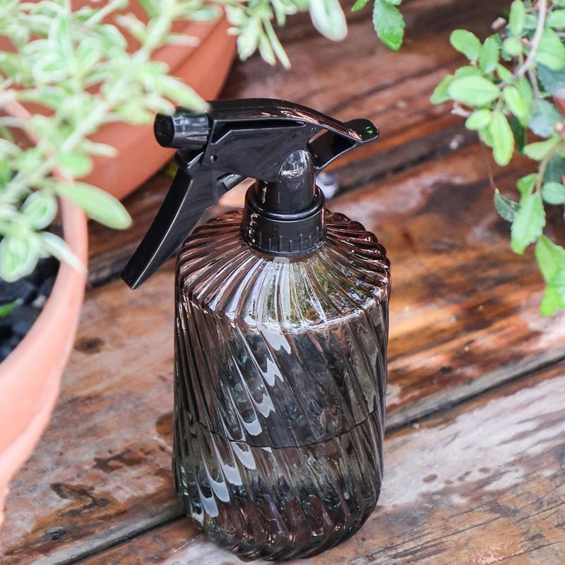 OFFIDIX Fine Mist Plant Mister,Handheld Pressure Glass Spray Bottles,0.45L/15.22oz Watering Can with Adjustable Nozzle for Outdoor Indoor Gardening and Cleaning Work(Diagonal Gray) - Image 5